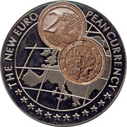 1000 Shillings 2 Euro cent Germany, Uganda, 1999 reverse image