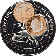 1000 Shillings 5 Euro cent Belgium, Uganda, 1999 reverse image
