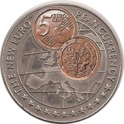 1000 Shillings 5 Euro cent Germany, Uganda, 1999 reverse image