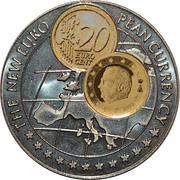 1000 Shillings 20 Euro cent Belgium, Uganda, 1999 reverse image