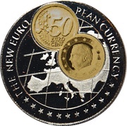1000 Shillings 50 Euro cent Belgium, Uganda, 1999 reverse image