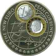 1000 Shillings 1 Euro Belgium, Uganda, 1999 reverse image