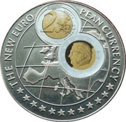1000 Shillings 2 Euro Belgium, Uganda, 1999 reverse image