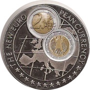 1000 Shillings 2 Euro Germany, Uganda, 1999 reverse image
