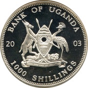 1000 Shillings Seated gorilla obverse image