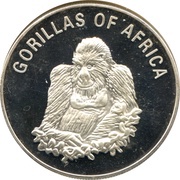 1000 Shillings Seated gorilla, Uganda, 2002-2003 reverse image