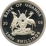 1000 Shillings Eating gorilla obverse image