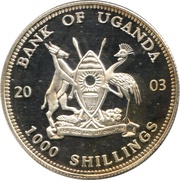1000 Shillings Standing gorilla obverse image
