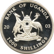 1000 Shillings Gorilla with infant obverse image
