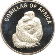 1000 Shillings Gorilla with infant, Uganda, 2002-2003 reverse image