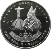 1000 Shillings John Paul II; Brazil, Uganda, 2005 reverse image