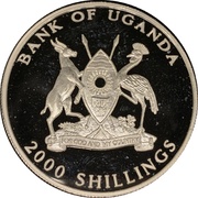2000 Shillings Taj Mahal obverse image