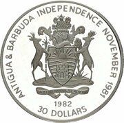 30 Dollars - Elizabeth II Inauguration obverse image