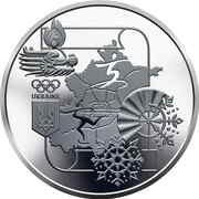 2 Hryvni XXIV Winter Olympic Games, Ukraine, 2022 reverse image