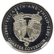 ¼ Sovereign - Elizabeth II Platinum Wedding reverse image