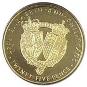 25 Pence - Elizabeth II Platinum Wedding reverse image