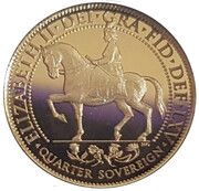 ¼ Sovereign - Elizabeth II Sapphire Jubilee reverse image