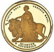 ¼ Sovereign - Elizabeth II Una and the Lion, United Kingdom, 2019 reverse image