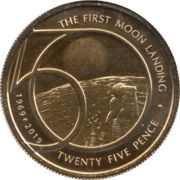 25 Pence - Elizabeth II Moon Landing, United Kingdom, 2019 reverse image