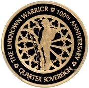¼ Sovereign - Elizabeth II Unknown Warrior, United Kingdom, 2020 reverse image