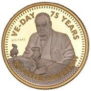 ¼ Sovereign - Elizabeth II VE Day reverse image