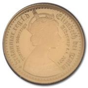 ¼ Sovereign - Elizabeth II Gothic - Quartered Arms; Gold Proof obverse image