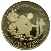 ¼ Sovereign - Elizabeth II Remembrance WWI, United Kingdom, 2021 reverse image
