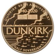 ½ Sovereign - Elizabeth II Dunkirk Evacuation, United Kingdom, 2020 reverse image