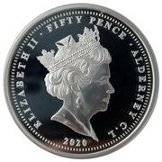 50 Pence - Elizabeth II VE-Day - Blood, toil, tears and sweat obverse image