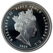 50 Pence - Elizabeth II VE-Day - Never Give In obverse image