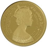 ½ Sovereign - Elizabeth II Gothic - Quartered Arms; Gold Proof obverse image