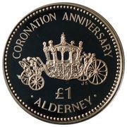 1 Pound - Elizabeth II Coronation Jubilee, United Kingdom, 1993 reverse image
