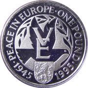 1 Pound - Elizabeth II VE Day, United Kingdom, 1995 reverse image