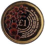 1 Pound - Elizabeth II Remembrance Day; Gold Proof, United Kingdom, 2018 reverse image