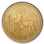 1 Sovereign - Elizabeth II Remembrance 2018; Gold, United Kingdom, 2018 reverse image