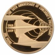 1 Pound - Elizabeth II The 50th Anniversary of Concorde, United Kingdom, 2019 reverse image