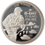 1 Pound - Elizabeth II D-Day Soldiers, United Kingdom, 2019 reverse image
