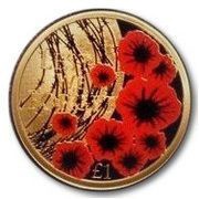 1 Pound - Elizabeth II Remembrance Day; Gold, United Kingdom, 2019 reverse image