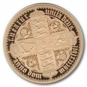 1 Sovereign - Elizabeth II Gothic - Quartered Arms; Gold Proof, United Kingdom, 2021 reverse image