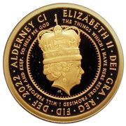 1 Sovereign - Elizabeth II Platinum Jubilee - Queen on throne obverse image
