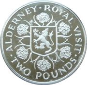 2 Pounds - Elizabeth II Royal Visit; Silver Proof Issue, United Kingdom, 1989 reverse image