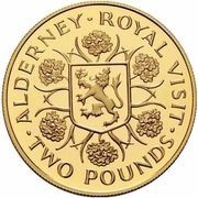 2 Pounds - Elizabeth II Royal Visit; Gold Proof Issue reverse image