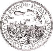 2 Pounds - Elizabeth II D-Day; Silver Issue reverse image