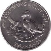 2 Pounds - Elizabeth II Puffins; Silver issue, United Kingdom, 1997 reverse image
