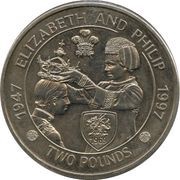 2 Pounds - Elizabeth II Golden Wedding, United Kingdom, 1997 reverse image