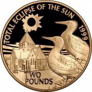 2 Pounds - Elizabeth II Total Eclipse of the Sun; Gold Proof reverse image