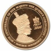 2 Sovereigns - Elizabeth II 65th Ann. Coronation, United Kingdom, 2018 reverse image