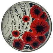 2 Pounds - Elizabeth II 2019 Remembrance Day; Silver, United Kingdom, 2019 reverse image