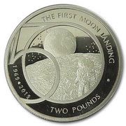 2 Pounds - Elizabeth II The 50th Anniversary of the Moon Landing reverse image