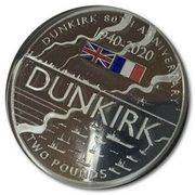 2 Pounds - Elizabeth II Dunkirk Evacuation; Silver Proof, United Kingdom, 2020 reverse image